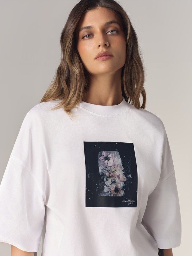 Джемпер женский C LD 3468, р.170-84, white-ice flowers - 2