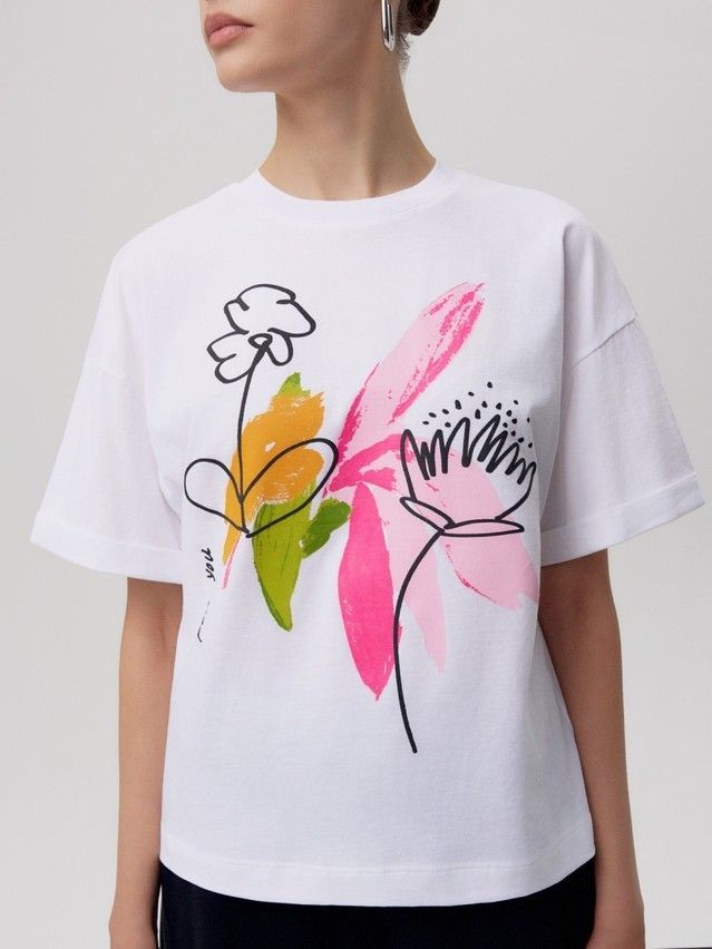 Джемпер женский CE LD 2680, р.170-92, white-abstract flowers - 2