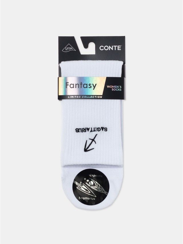 Носки женские хлопковые C FANTASY (с вышивкой) 24С-77СП, р.23-25, 664 белый - 14