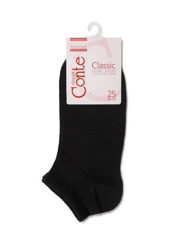 Носки хлопковые женские CLASSIC (короткие) 7С-34СП, р. 36-37, черный, рис. 016 - 3