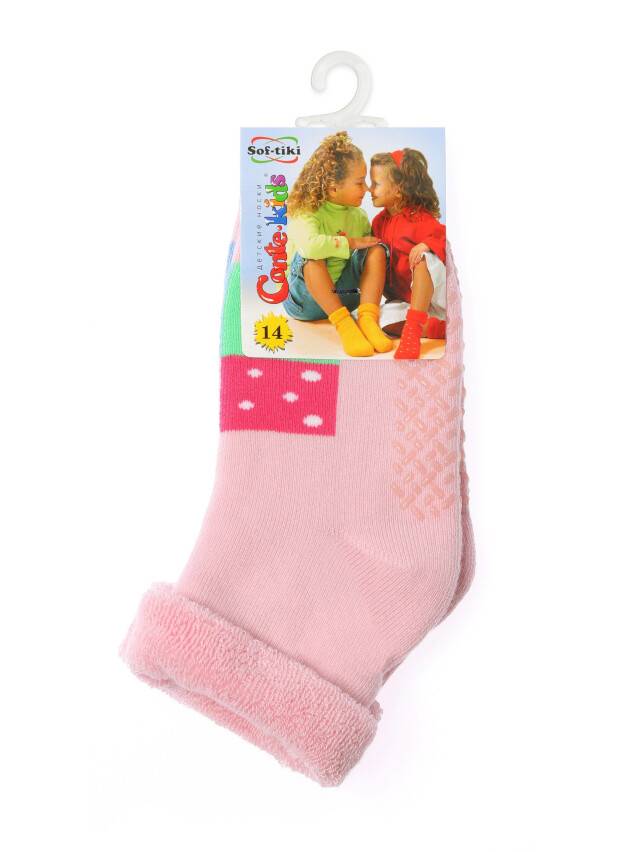Носки хлопковые детские SOF-TIKI (махровые с отворотом, антискользящие) 7С-62СП, p. 12, светло-розовый, рис. 104 - 2