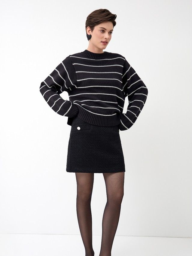 Джемпер женский CE LDK24114 24С-114СП, р.170-84, black-ecru - 10