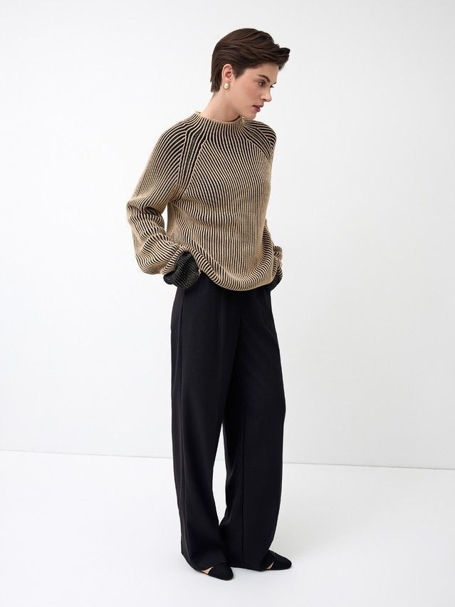 Джемпер женский CE LDK24121 24С-121СП, р.170-84, camel-black - 9