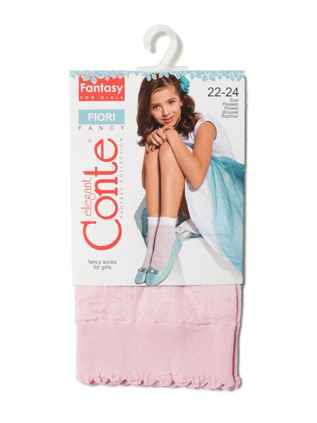 Носки для девочек нарядные FIORI 16С-53СП, р.18-20, light pink - 2