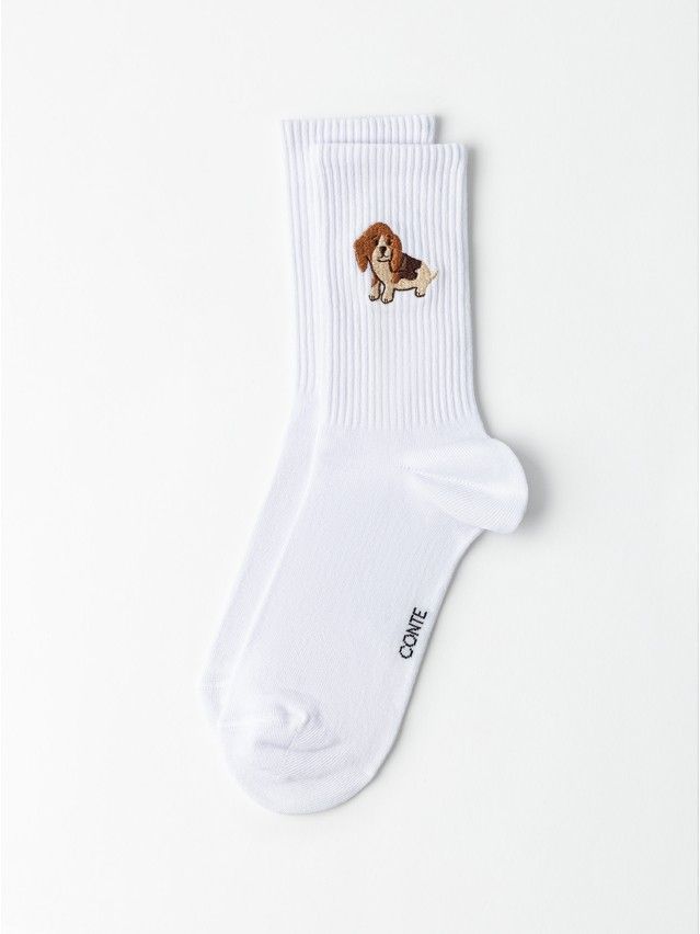 Носки женские хлопковые C FANTASY (с вышивкой) 24С-77/2СП, р.23-25, 1093 белый - 4