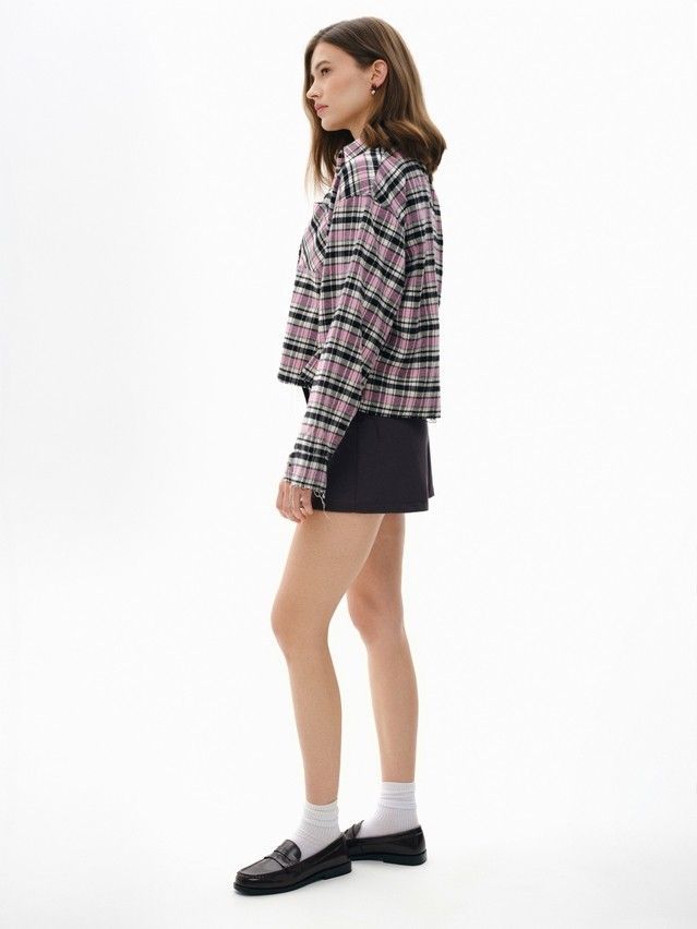 Рубашка женская C LRU 3504, р.170-84-90, black-pink check - 6
