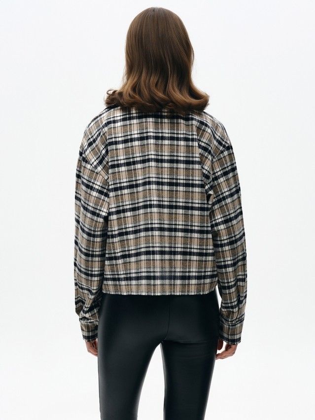 Рубашка женская C LRU 3504, р.170-84-90, black-beige check - 3