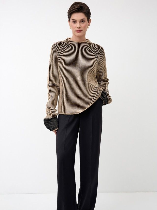 Джемпер женский CE LDK24121 24С-121СП, р.170-84, camel-black - 2