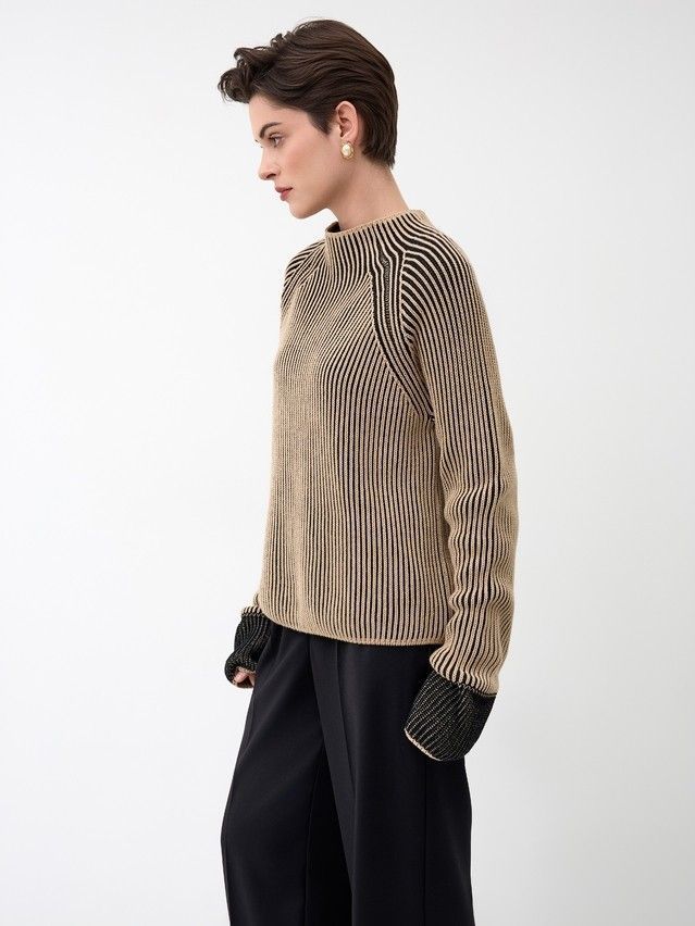 Джемпер женский CE LDK24121 24С-121СП, р.170-84, camel-black - 8