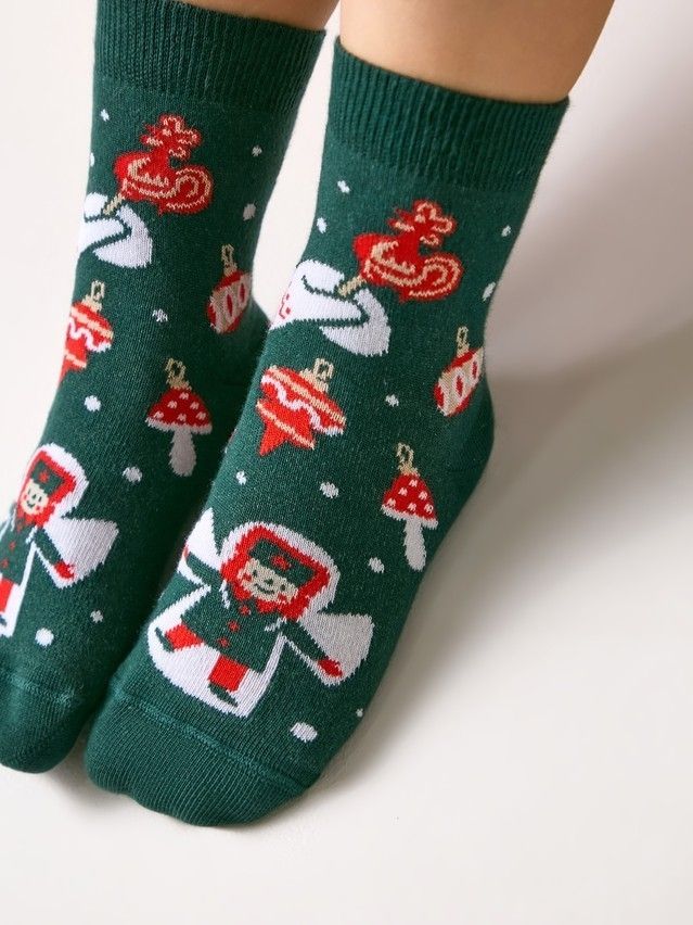 Носки детские CK NEW YEAR 21С-67СП, р.16-18, 1026 темно-зеленый - 2