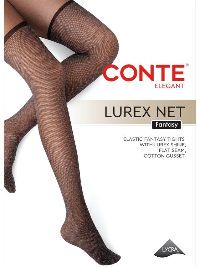 Колготки женские CE FANTASY LUREX NET, р.2, nero - 5