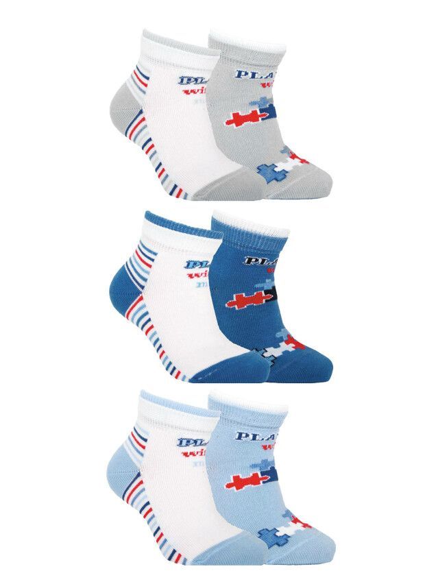 Носки хлопковые детские TIP-TOP (2 пары) 7С-91СП, p. 12, белый-серый, рис. 702 - 1