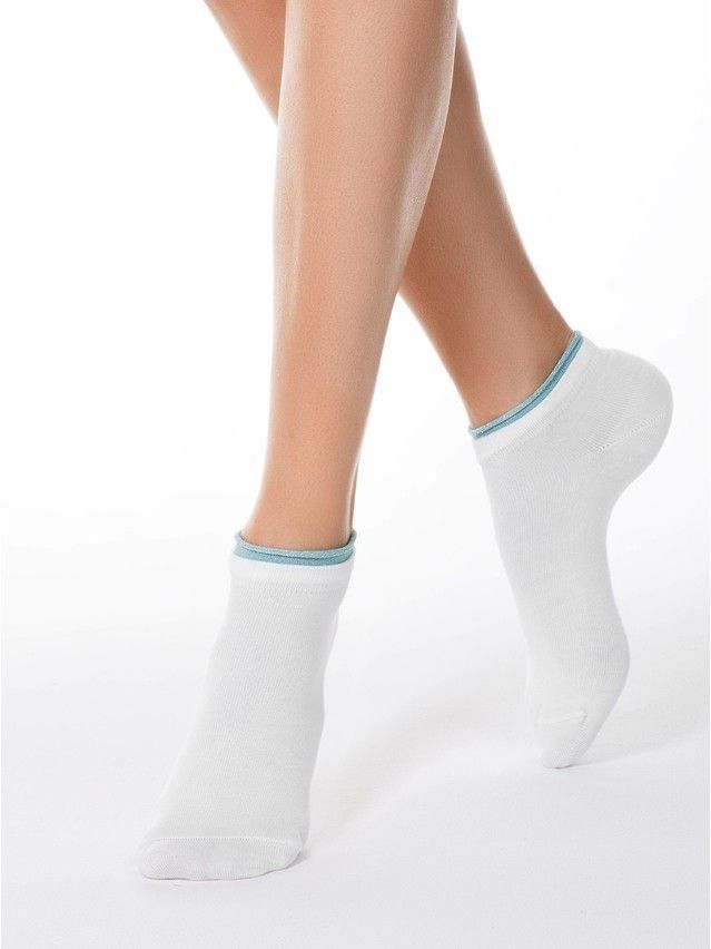 Носки хлопковые женские ACTIVE (декор. резинка) 12С-32СП, р. 36-37, 035 белый-светло-голубой - 1