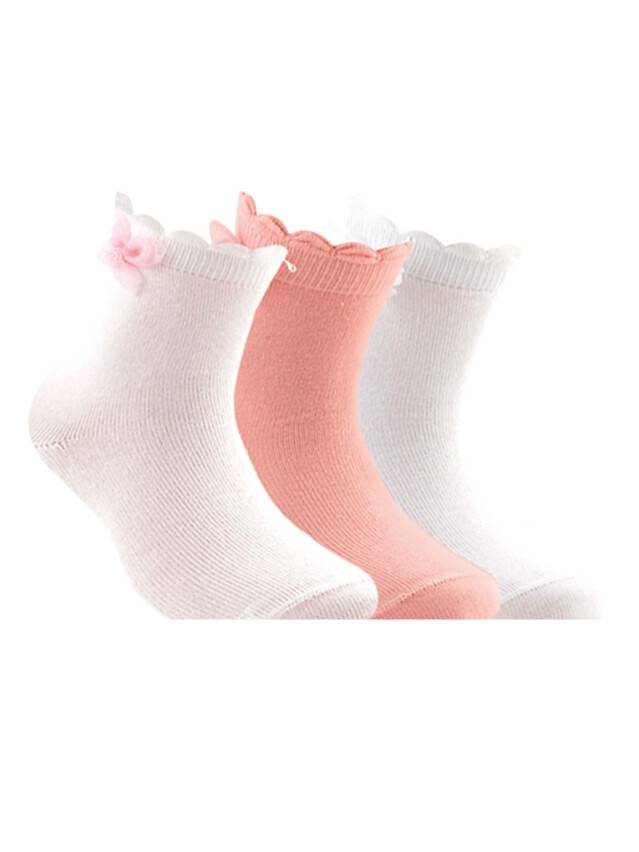Носки хлопковые детские TIP-TOP (декор, бабочки) 7С-50СП, p. 12, белый-св.-розовый, рис. 000 - 1