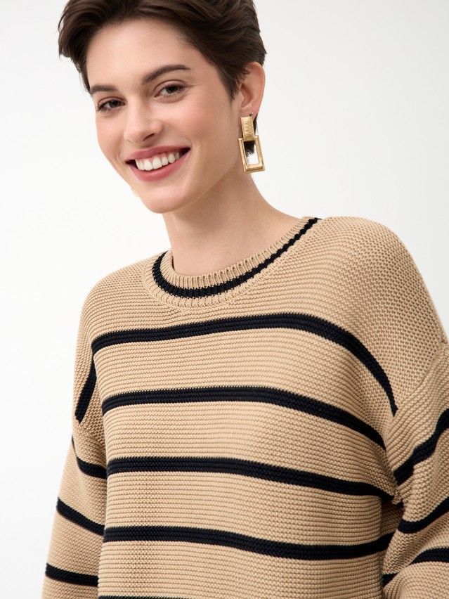 Джемпер женский CE LDK24115 24С-115СП, р.170-84, camel-black - 4