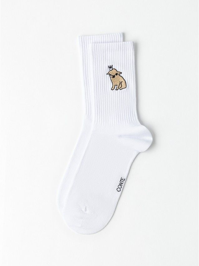 Носки женские хлопковые C FANTASY (с вышивкой) 24С-77/2СП, р.23-25, 1080 белый - 3