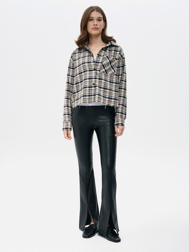 Рубашка женская C LRU 3504, р.170-84-90, black-beige check - 1