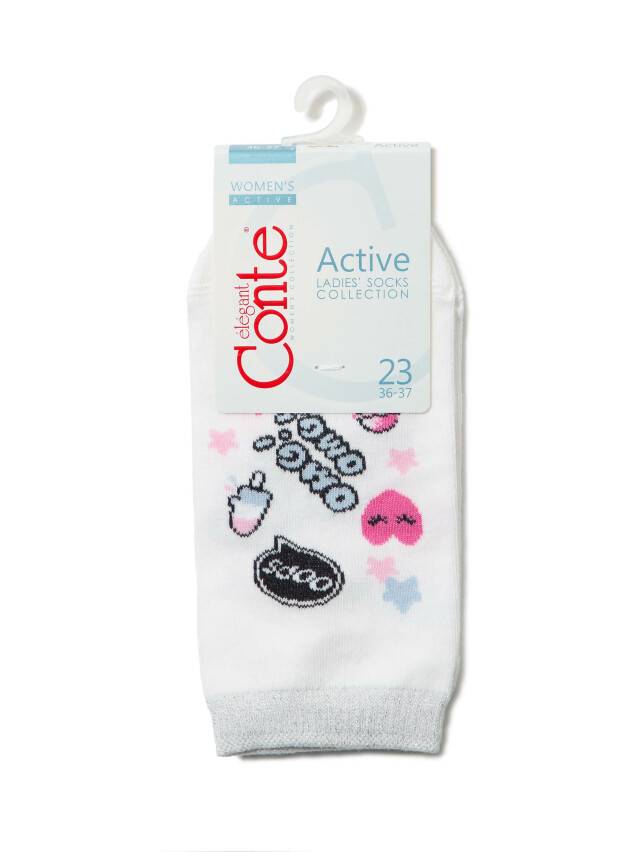 Носки женские хлопковые ACTIVE (ультракороткие) 15С-46СП, р. 36-37, 333 белый - 4