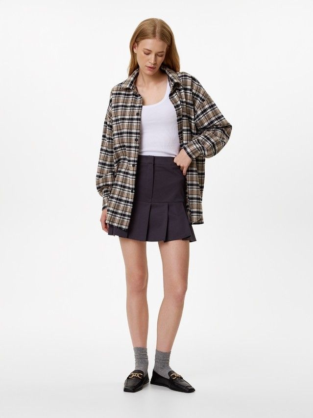 Рубашка женская C LRU 3323, р.170-84-90, black-beige check - 1