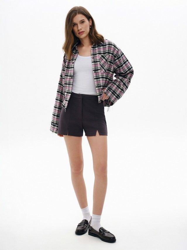 Рубашка женская C LRU 3504, р.170-84-90, black-pink check - 3