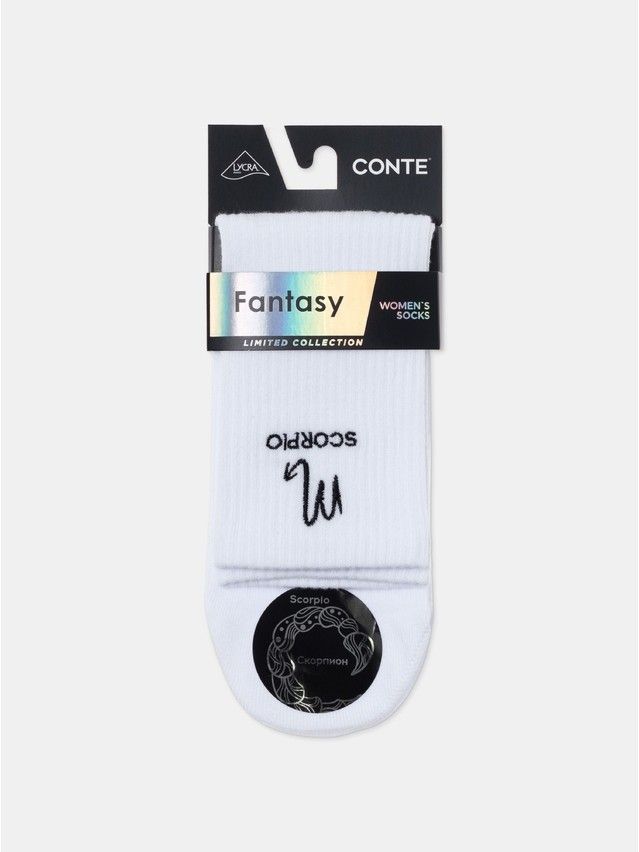 Носки женские хлопковые C FANTASY (с вышивкой) 24С-77СП, р.23-25, 667 белый - 10