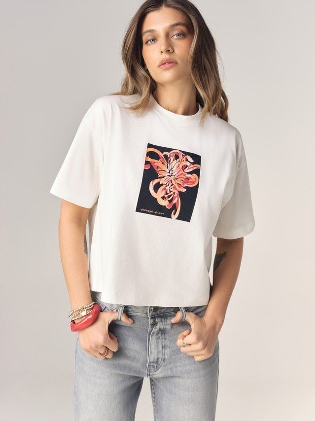 Джемпер женский C LD 3469, р.170-84, milk-abstract flower - 4