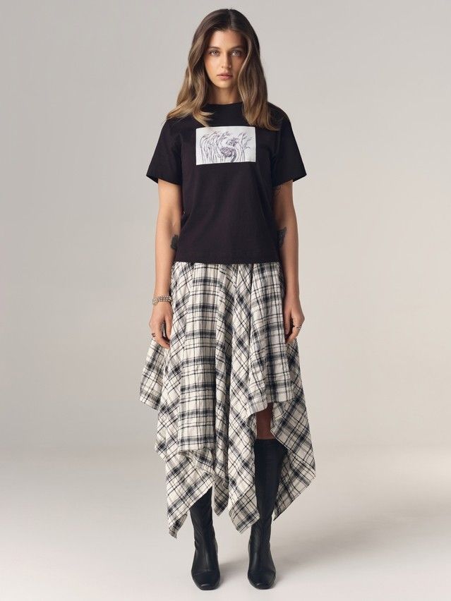 Джемпер женский C LD 3470, р.170-84, black-roses - 1