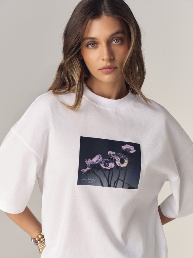 Джемпер женский C LD 3468, р.170-84, white-poppies - 2