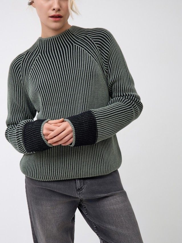 Джемпер женский CE LDK24121 24С-121СП, р.170-84, khaki-black - 6