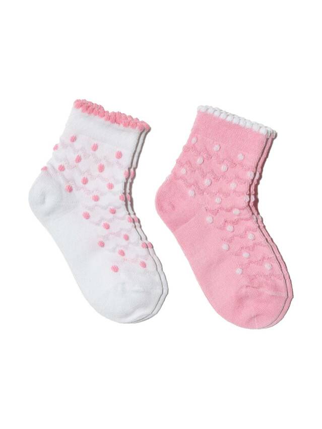 Носки хлопковые детские TIP-TOP (жаккард, 2 пары) 16С-100СП, p. 10, белый-светло-розовый, рис. 714 - 1