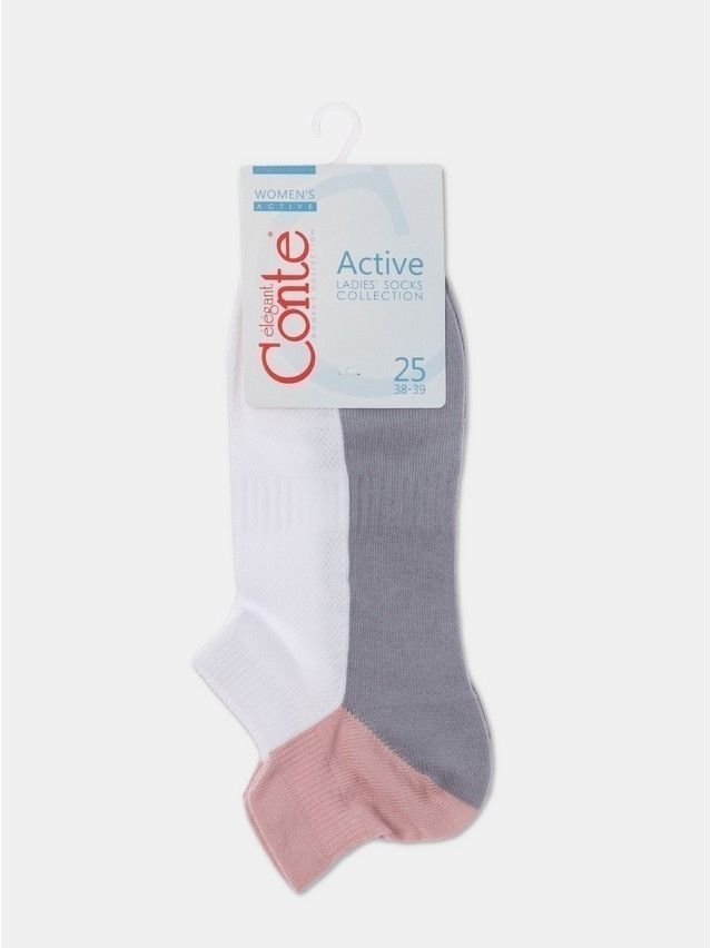 Носки женские хлопковые CE ACTIVE 19С-245СП, р.23, 393 белый-серый - 6
