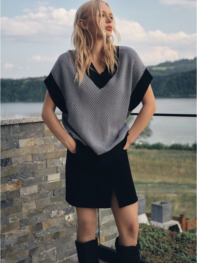 Жилет женский CE LDK2393 23С-93СП, р.170-84, black-white - 2