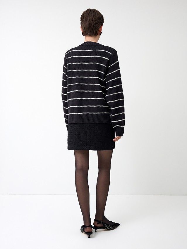 Джемпер женский CE LDK24114 24С-114СП, р.170-84, black-ecru - 6