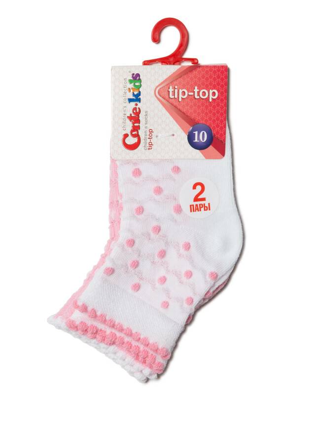 Носки хлопковые детские TIP-TOP (жаккард, 2 пары) 16С-100СП, p. 10, белый-светло-розовый, рис. 714 - 4