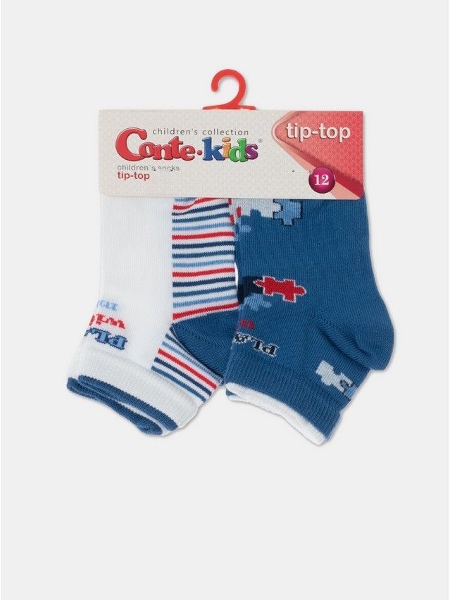 Носки хлопковые детские TIP-TOP (2 пары) 7С-91СП, p. 12, белый-джинс, рис. 702 - 4
