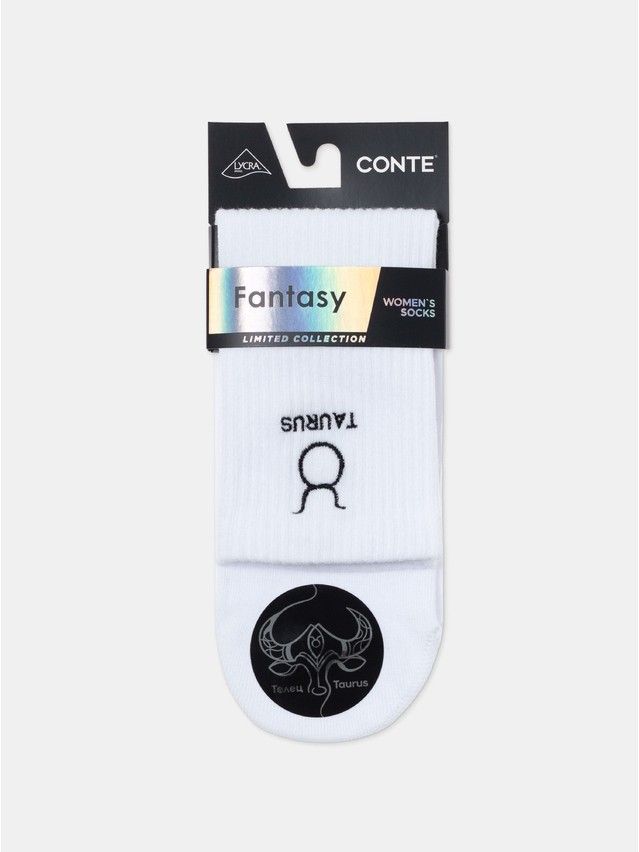 Носки женские хлопковые C FANTASY (с вышивкой) 24С-77СП, р.23-25, 637 белый - 12