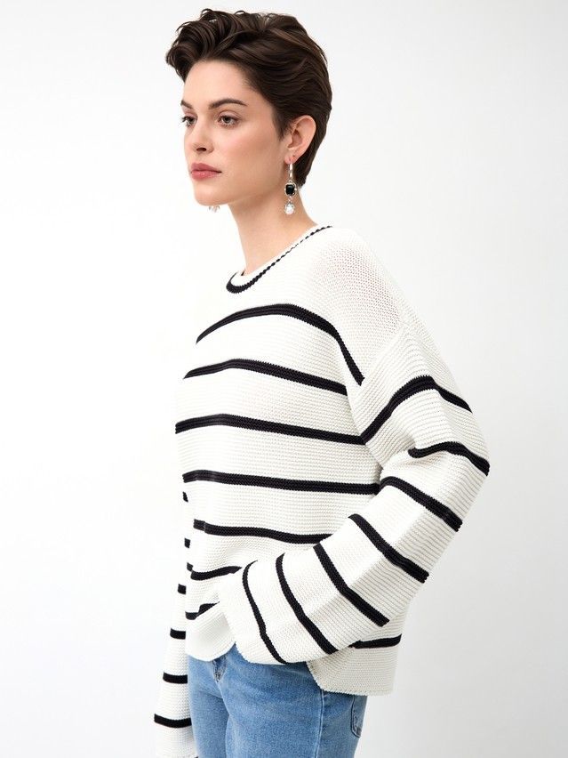 Джемпер женский CE LDK24115 24С-115СП, р.170-84, ecru-black - 2