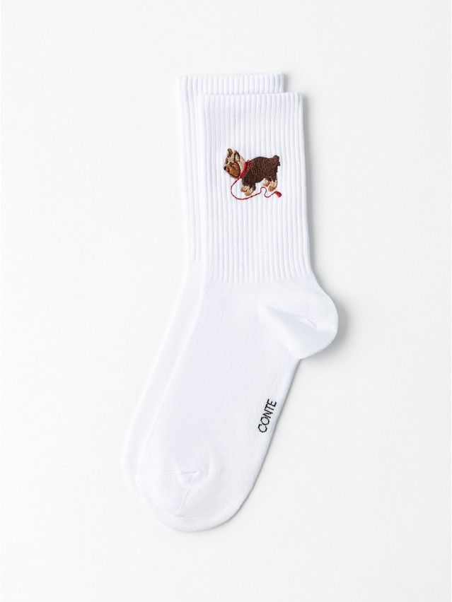 Носки женские хлопковые C FANTASY (с вышивкой) 24С-77/2СП, р.23-25, 1096 белый - 3