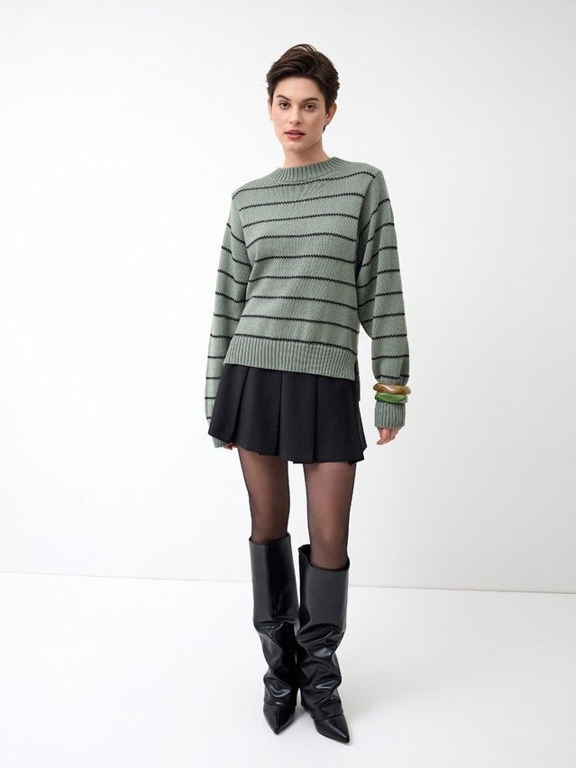 Джемпер женский CE LDK24114 24С-114СП, р.170-84, khaki-black - 7