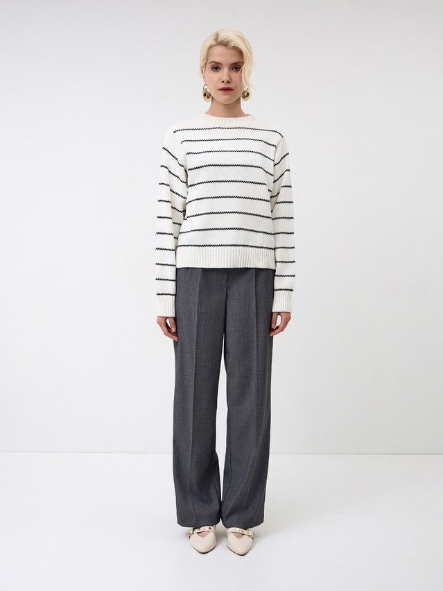 Джемпер женский CE LDK24114 24С-114СП, р.170-84, ecru-black - 1