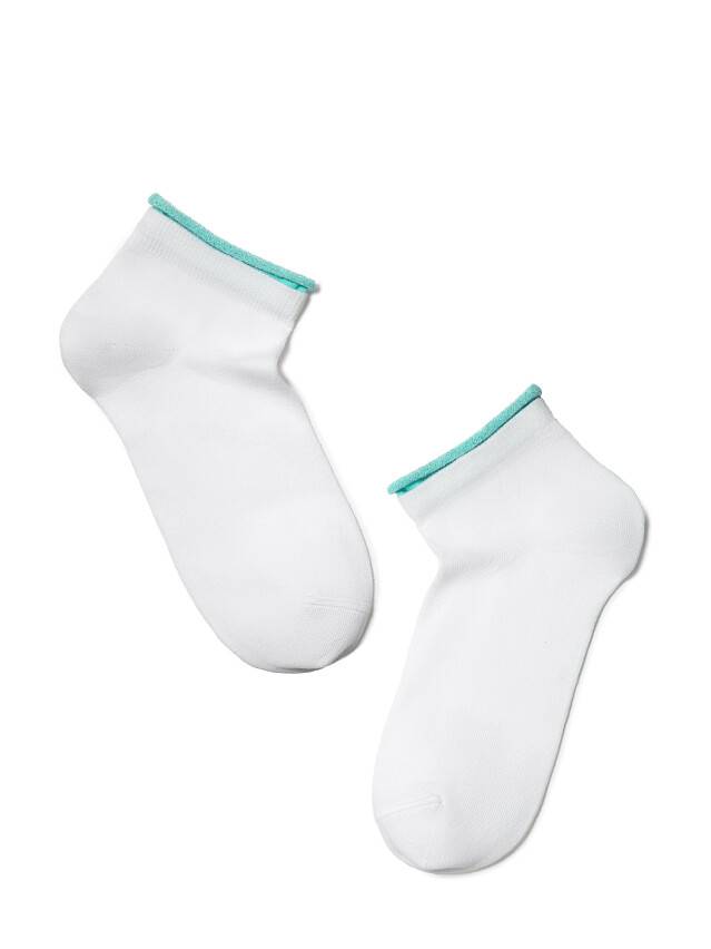 Носки хлопковые женские ACTIVE (декор. резинка) 12С-32СП, р. 36-37, 035 белый-бледно-бирюзовый - 2