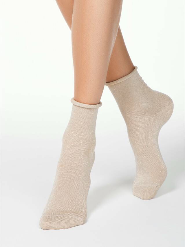 Носки хлопковые женские CLASSIC (люрекс, без резинки) 17С-16СП, р. 36-37, кремовый, рис. 000 - 1