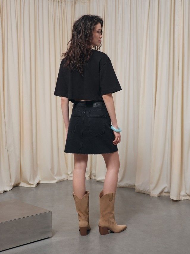 Юбка джинсовая женская C CON-822, р.170-90, washed black - 2