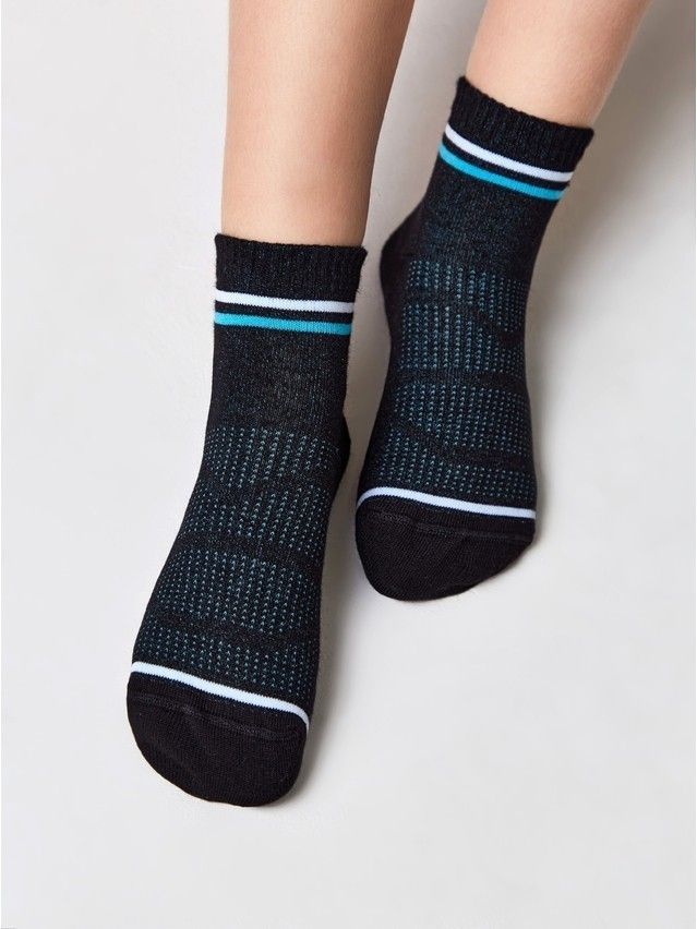 Носки детские ACTIVE (короткие) 13С-34СП, р.16, 508 черный-бирюза - 2