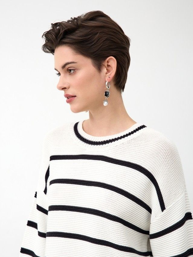 Джемпер женский CE LDK24115 24С-115СП, р.170-84, ecru-black - 4