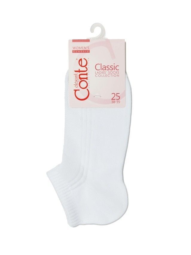 Носки хлопковые женские CLASSIC (короткие) 7С-34СП, р. 36-37, белый, рис. 016 - 3