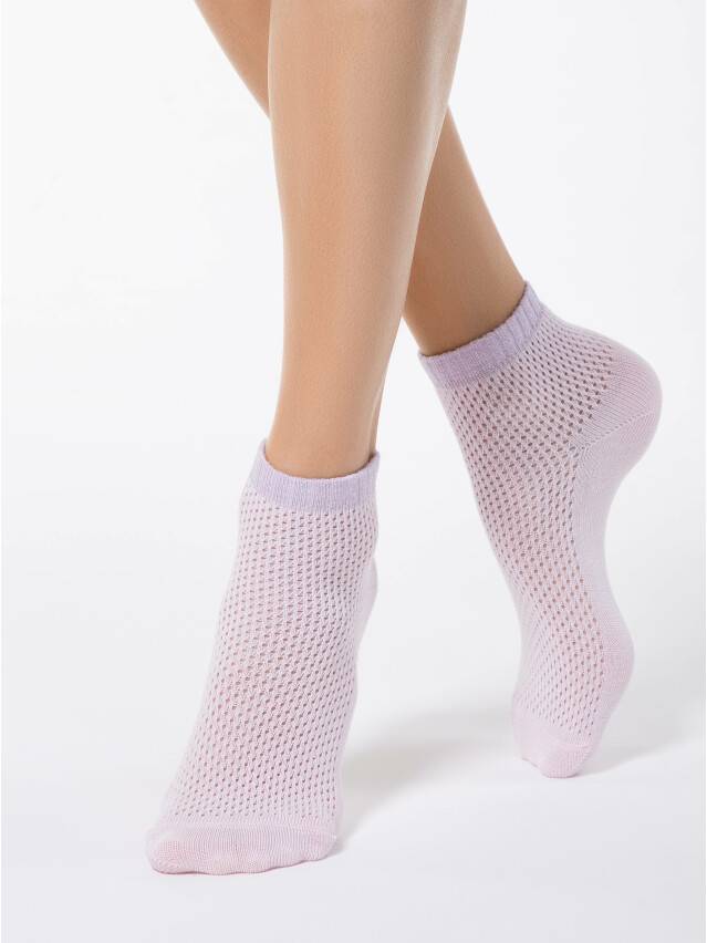 Носки хлопковые женские AJOUR (короткие, люрекс) 15С-81СП, р. 36-37, светло-розовый, рис. 077 - 1