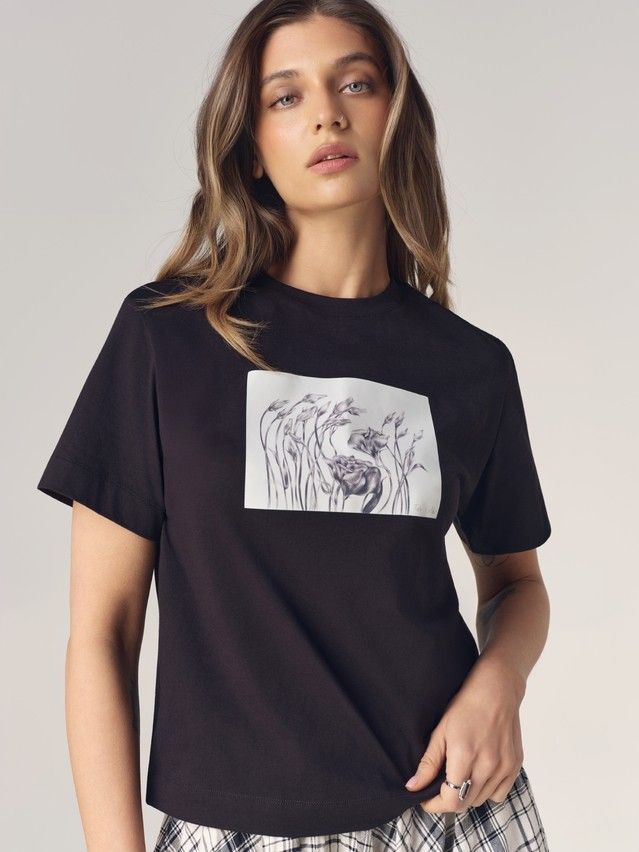 Джемпер женский C LD 3470, р.170-84, black-roses - 2