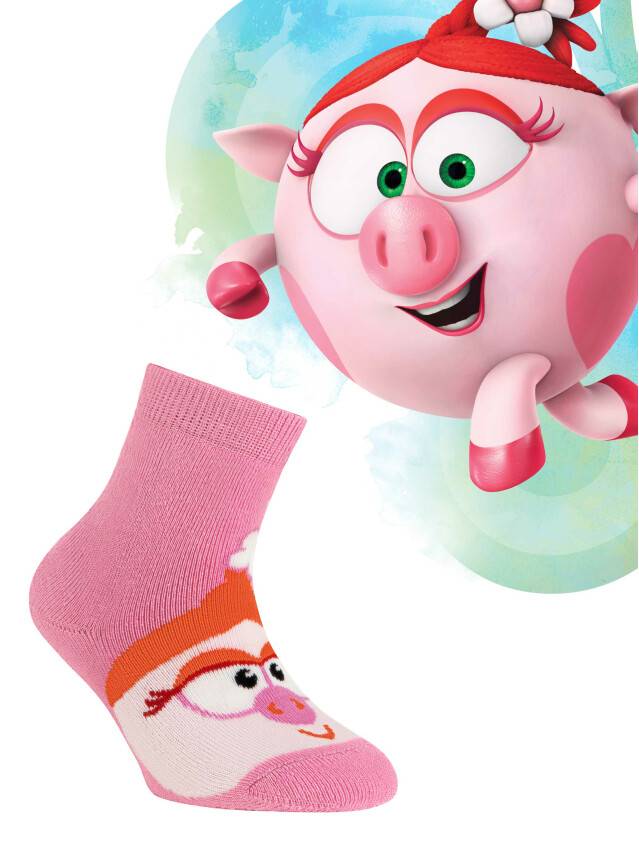 Носки хлопковые детские Смешарики (махровые) 7С-46СП, p. 12, светло-розовый, рис. 271 - 1