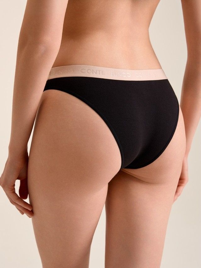 Трусы жен. CE PRINT DOTS LB 2545, р.90, black-light almond - 2